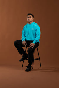 "International Crewneck" Ultra Heavyweight Luxury Crewneck - (Electric Blue)