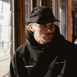 SETTER® "AFFILIATED" HEAVY CROP HOODIE - BLACK/WHITE