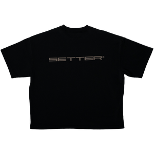 SETTER® "AFFILIATED" T-SHIRT - BLACK / TAUPE LATTE LOGOS