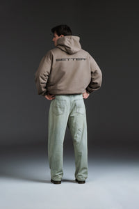 SETTER® "AFFILIATED" HEAVY CROP HOODIE - TAUPE LATTE