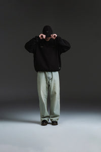 SETTER® "AFFILIATED" HEAVY CROP HOODIE - BLACK/TAUPE LATTE LOGOS