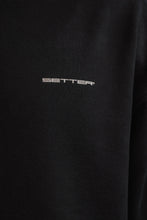 Load image into Gallery viewer, SETTER® &quot;AFFILIATED&quot; HEAVY CROP HOODIE - BLACK/TAUPE LATTE LOGOS
