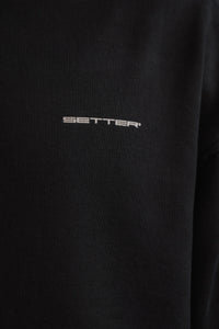 SETTER® "AFFILIATED" HEAVY CROP HOODIE - BLACK/TAUPE LATTE LOGOS