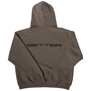 SETTER® "AFFILIATED" HEAVY CROP HOODIE - TAUPE LATTE